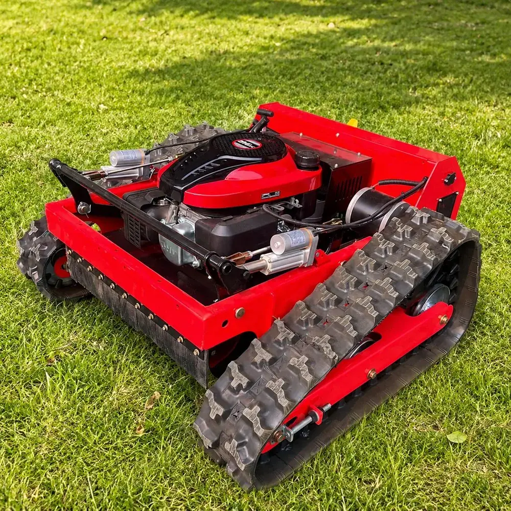 red remote control slope mower for uneven grass terrain
