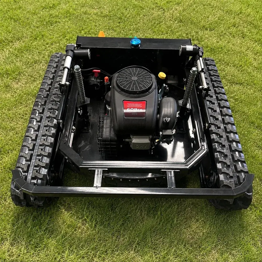 tracked farm mower engine and crawler chassis for vegetation control