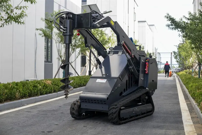 mini skid steer loader with earth auger attachment