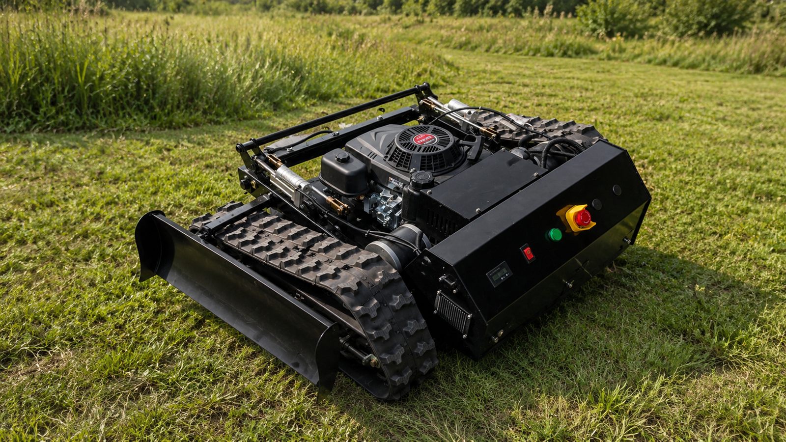 KORVA SH-600B tracked remote mower control panel and engine area