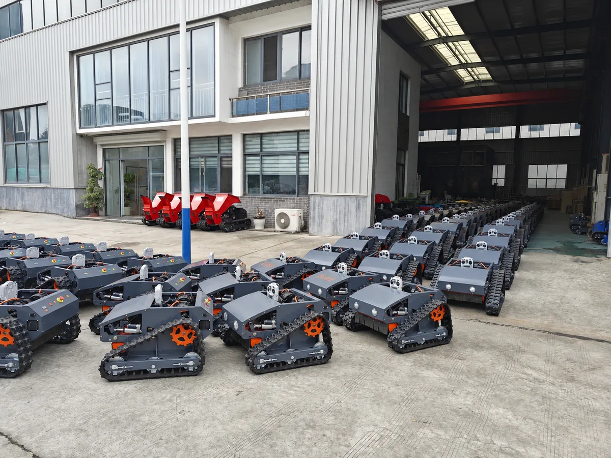 Tank Series remote control flail mowers ready for delivery before overseas shipping