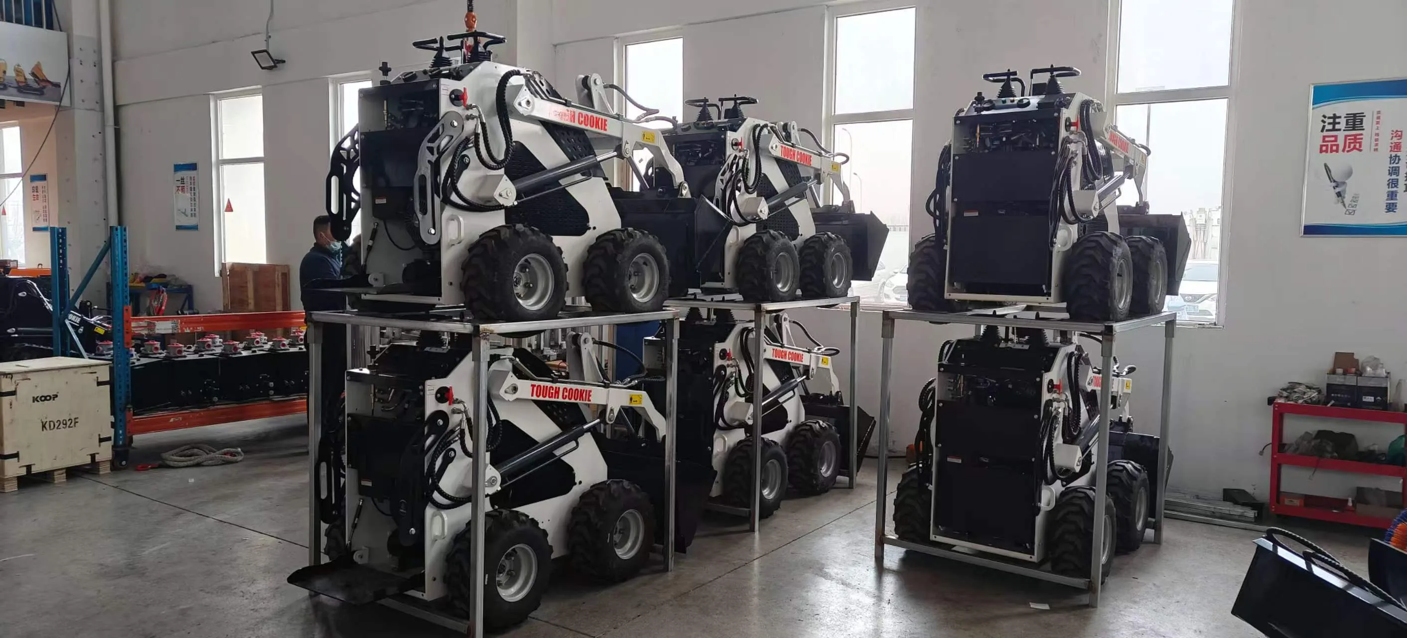 KORVA T460 tracked skid steer loader ready for overseas delivery after packing
