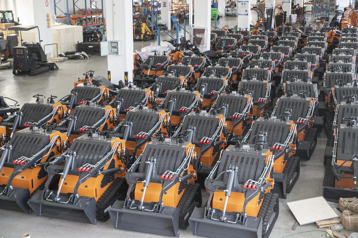 KORVA C1200 compact tracked loader ready for overseas delivery after packing
