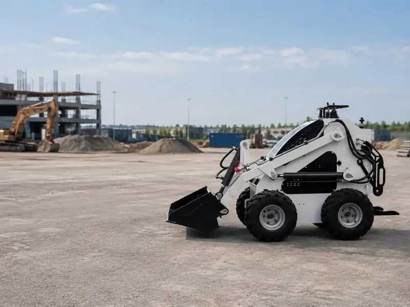 KORVA S360 wheel mini skid steer loader on a job site