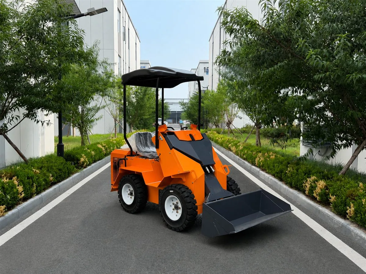 Orange customized KORVA S490 ride-on wheel mini skid steer loader for construction loading