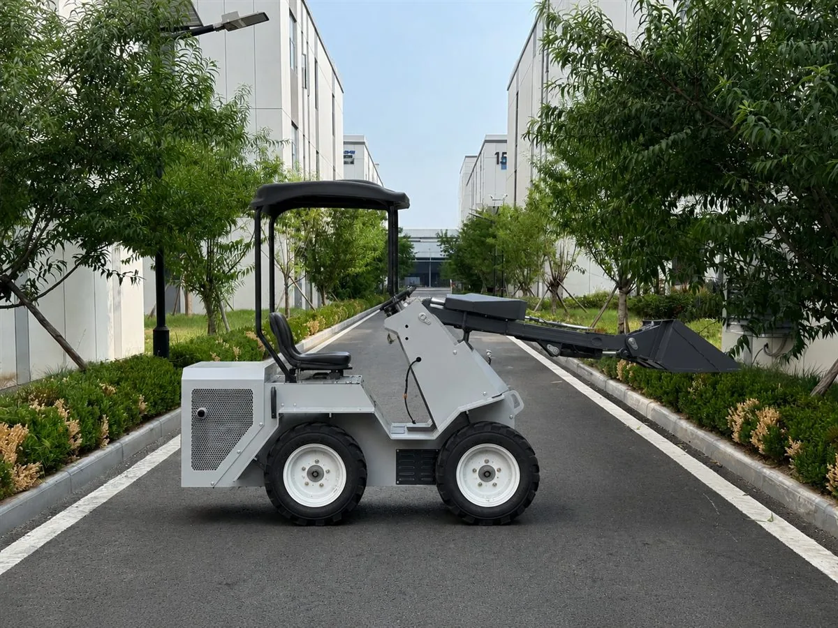 Gray customized KORVA S490 ride-on wheel mini skid steer loader for dealer fleets