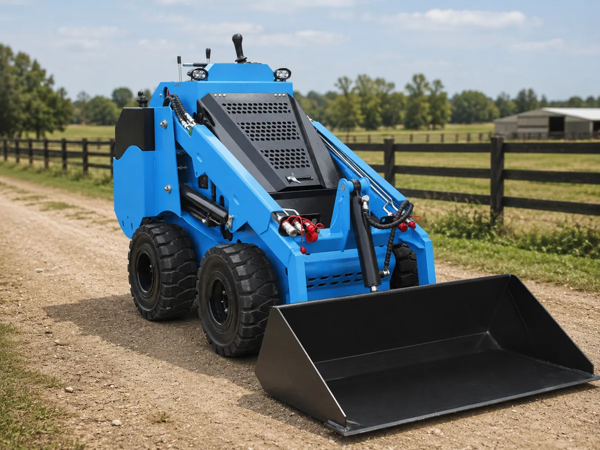 Blue customized KORVA S750 wheel mini skid steer loader for mixed construction sites