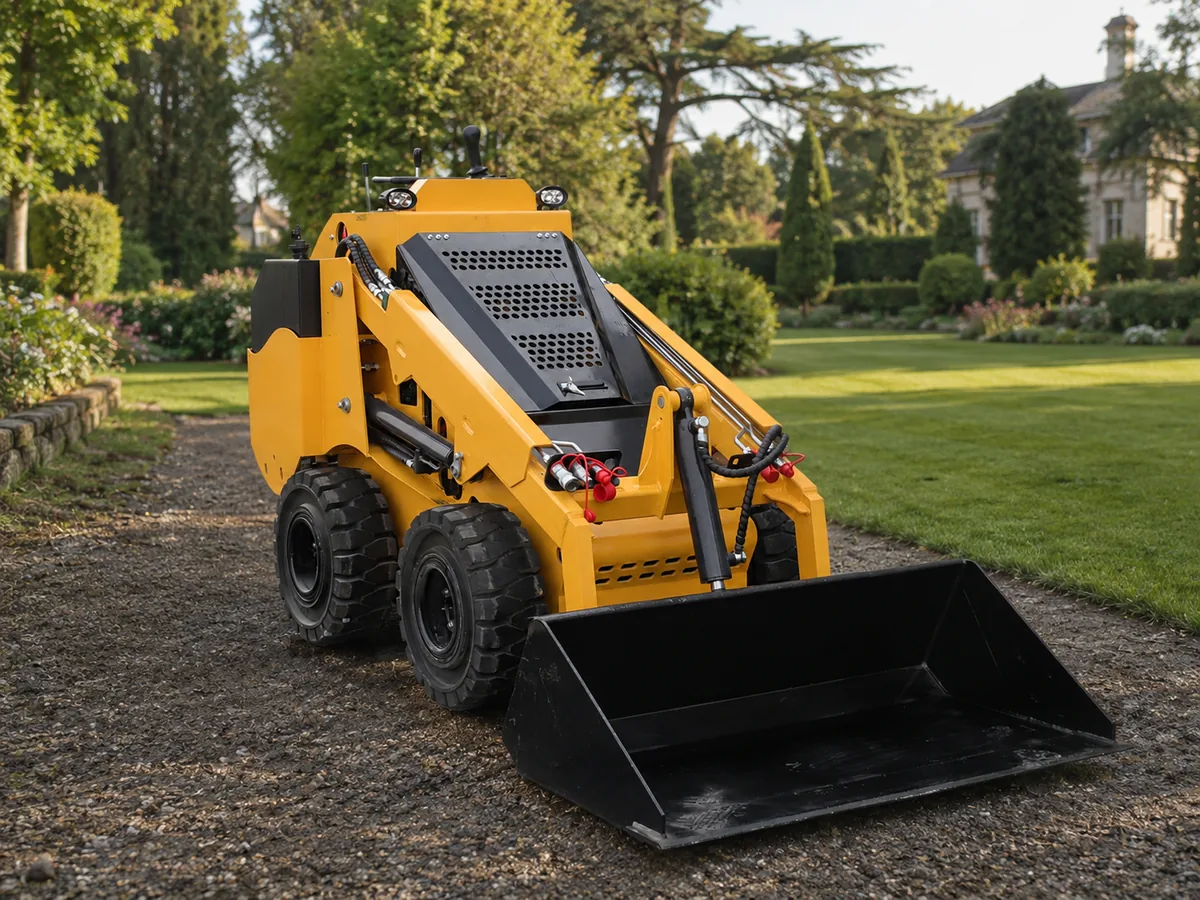 KORVA S750 wheel mini skid steer loader with bucket for landscaping work