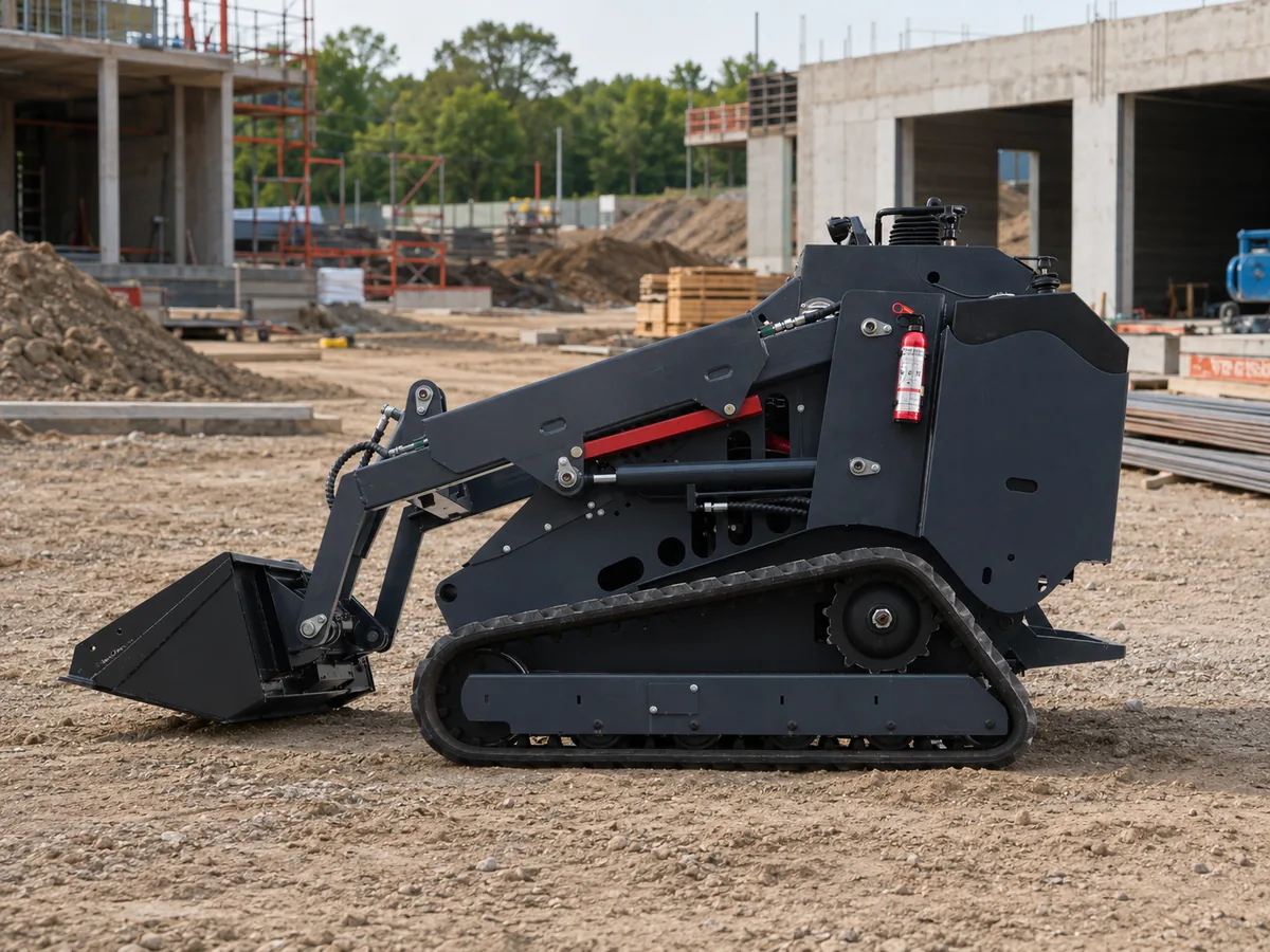 KORVA T750 tracked mini skid steer loader comparison view on mixed ground