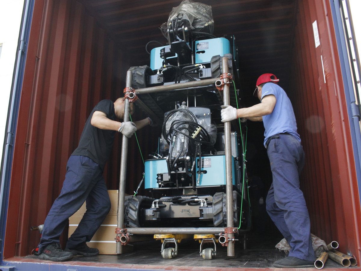 KORVA T10-1 mini excavator container loading for international shipment