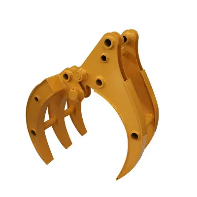 Log grapple attachment for compact mini excavator material handling