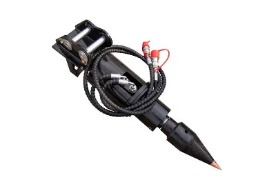 Wood cone splitter attachment for mini excavator stump and wood splitting