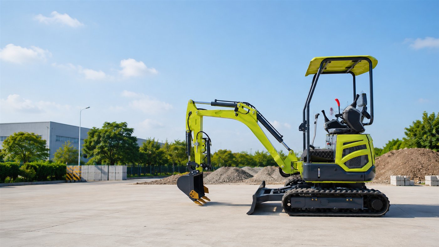 KORVA T18 compact crawler mini excavator with open canopy