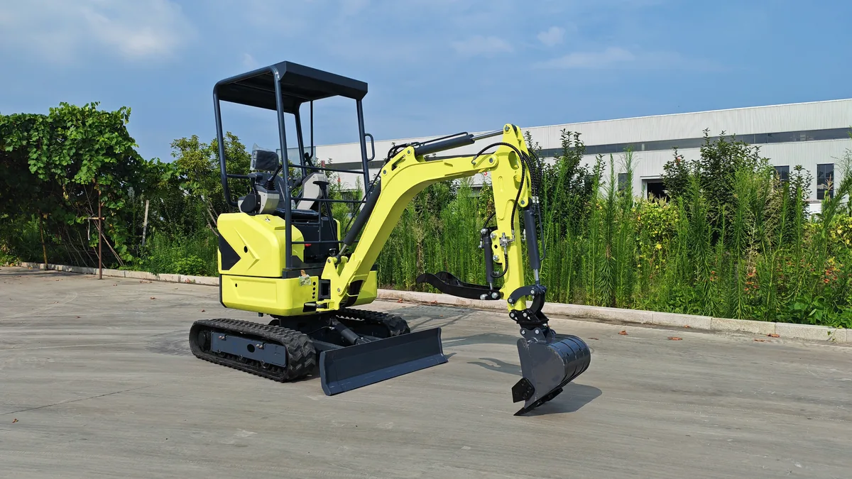 KORVA T20 compact crawler mini excavator with dozer blade and digging bucket