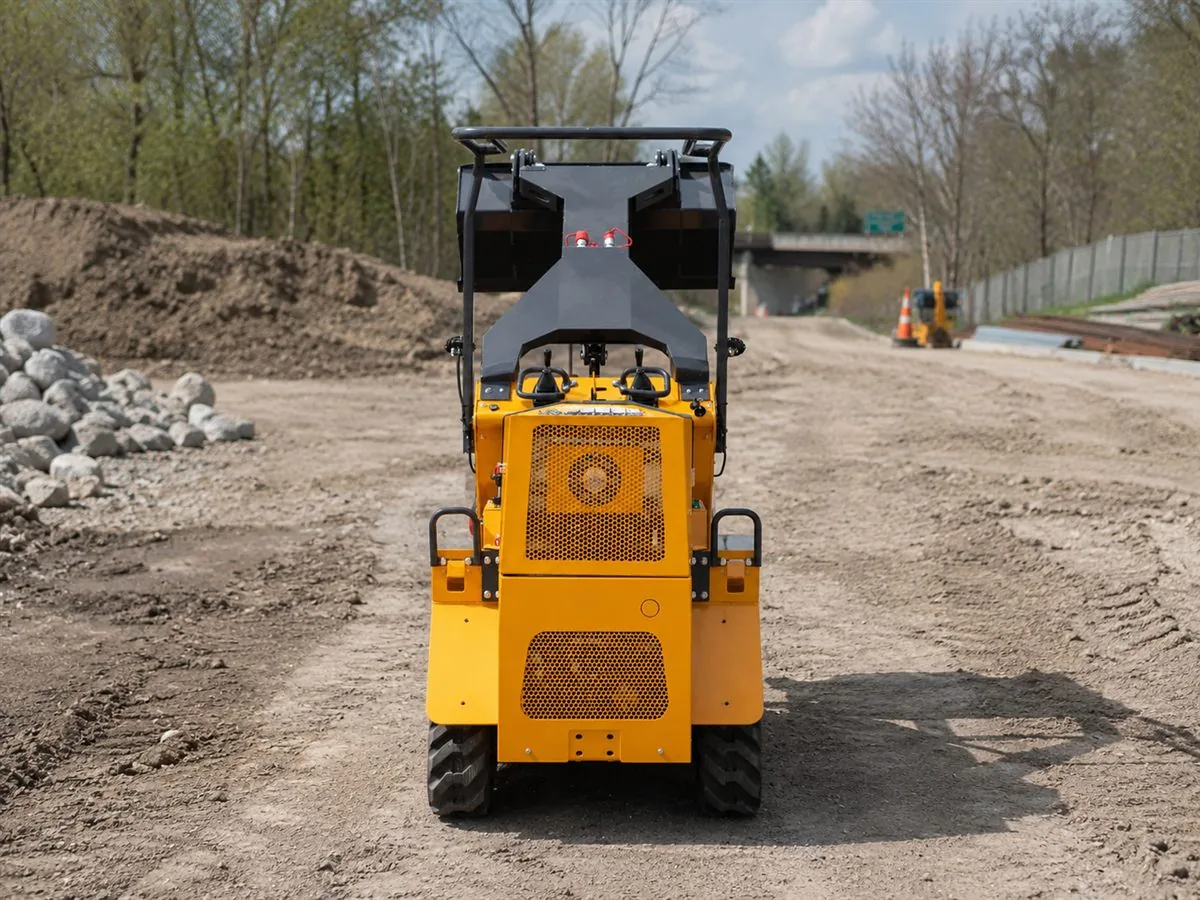 KORVA T390 ride-on mini skid steer loader rear view