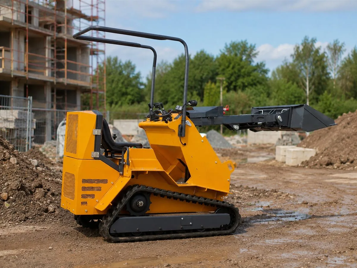 KORVA T390 ride-on tracked loader working side view