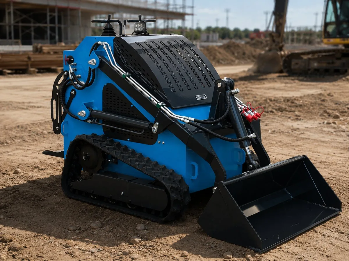 Blue customized KORVA T460 tracked mini skid steer loader for mixed construction sites
