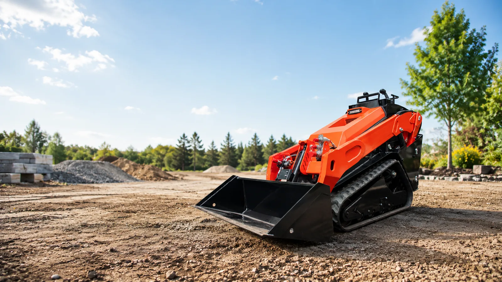 KORVA V1000 compact track loader with bucket