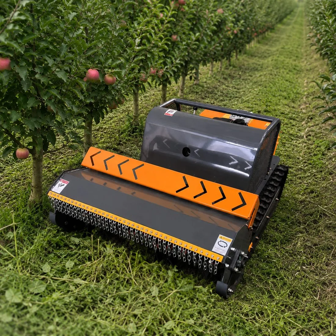 Orange OEM SH-LB tracked remote control flail mower for orchard row mowing