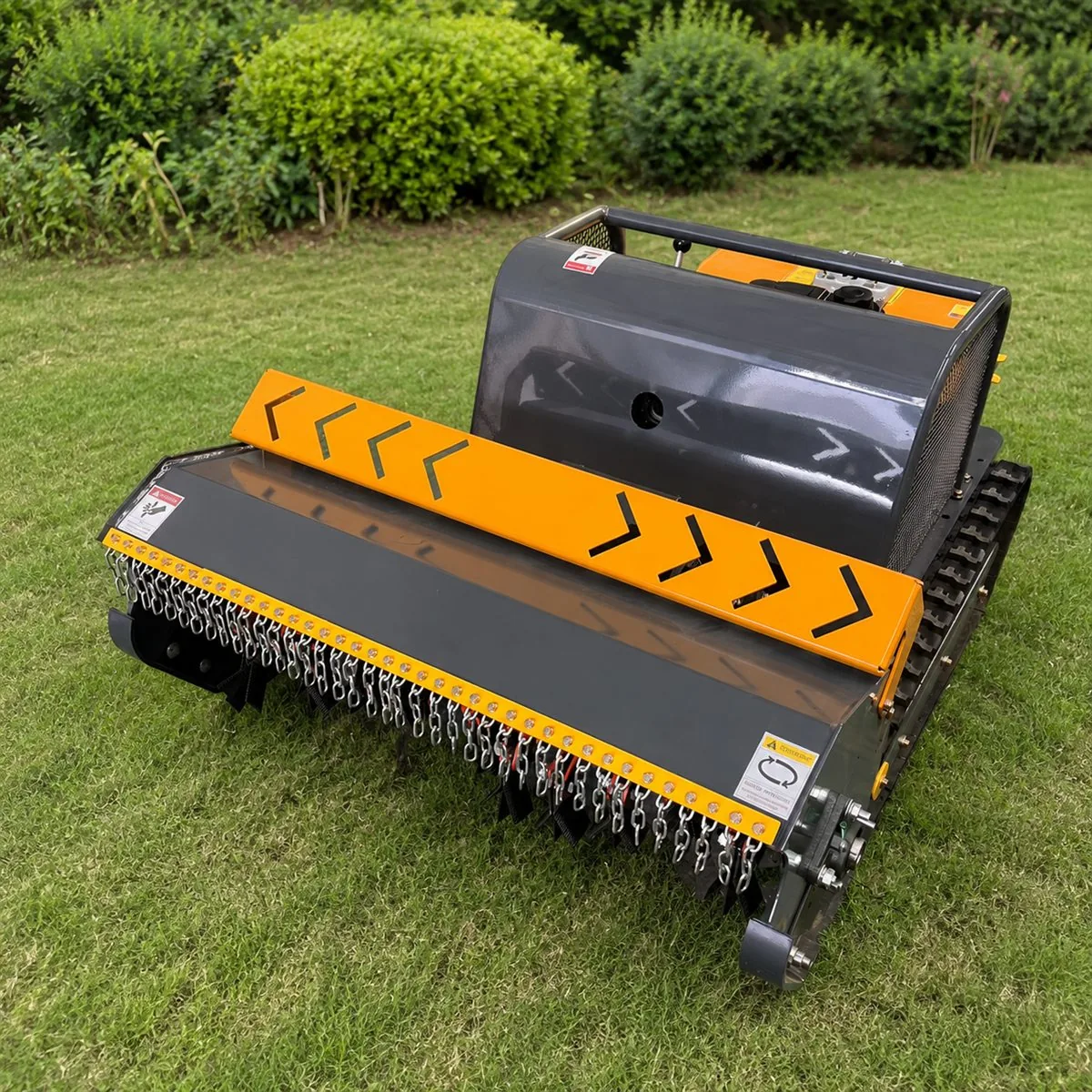 SH-LB remote control flail mower cutting deck with chain curtain and flail blade system