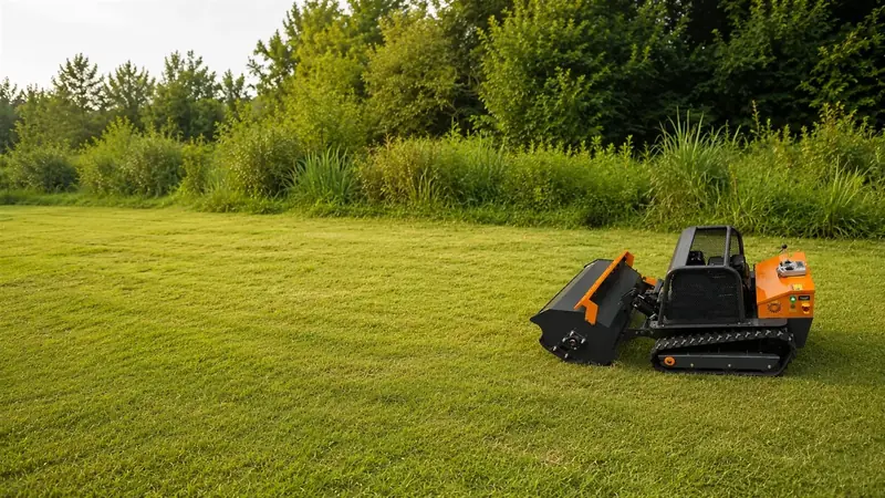SH-LB Series tracked remote control flail mower on grassland