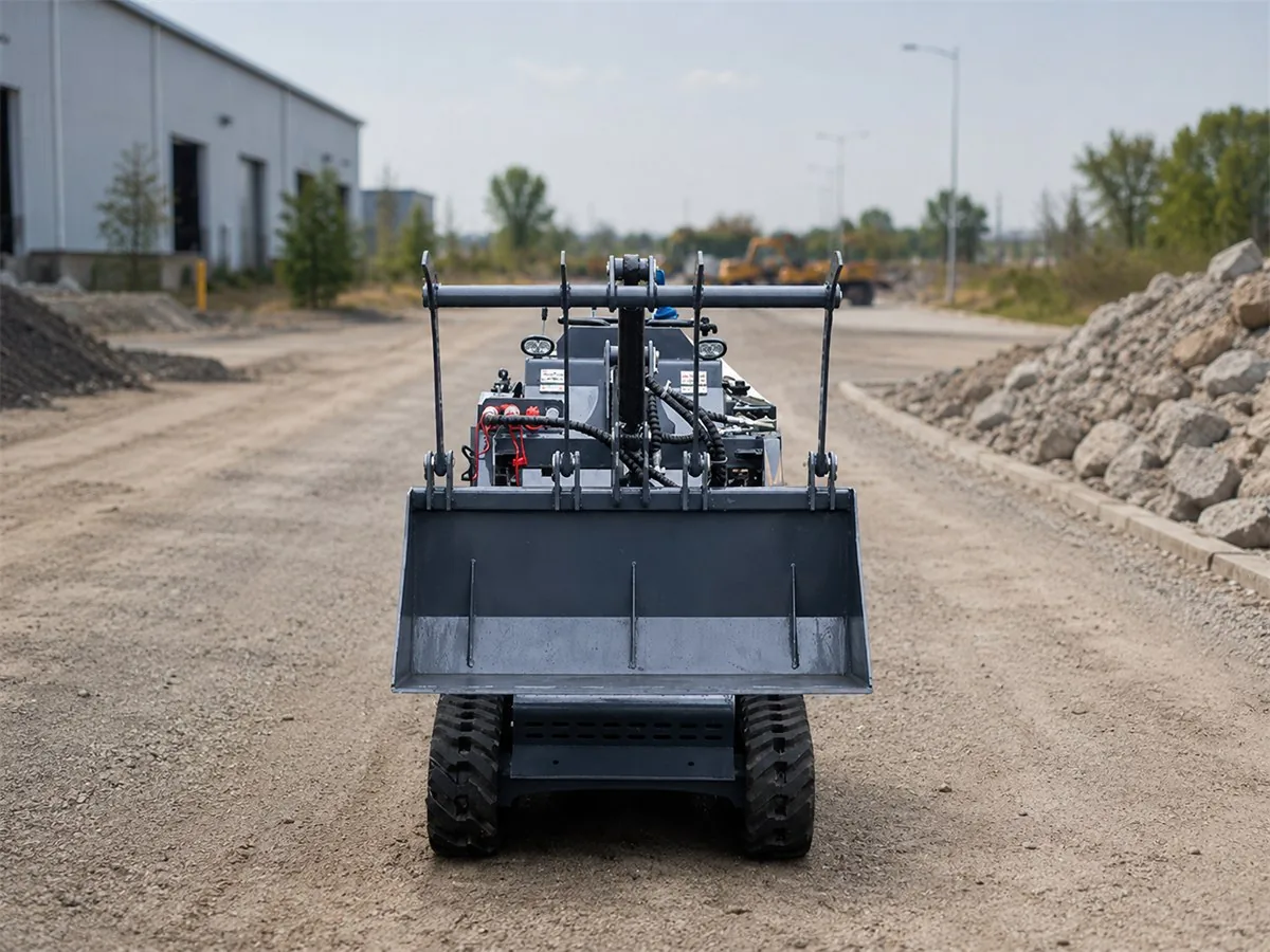 Mini skid steer grapple bucket for grabbing brush logs and loose materials