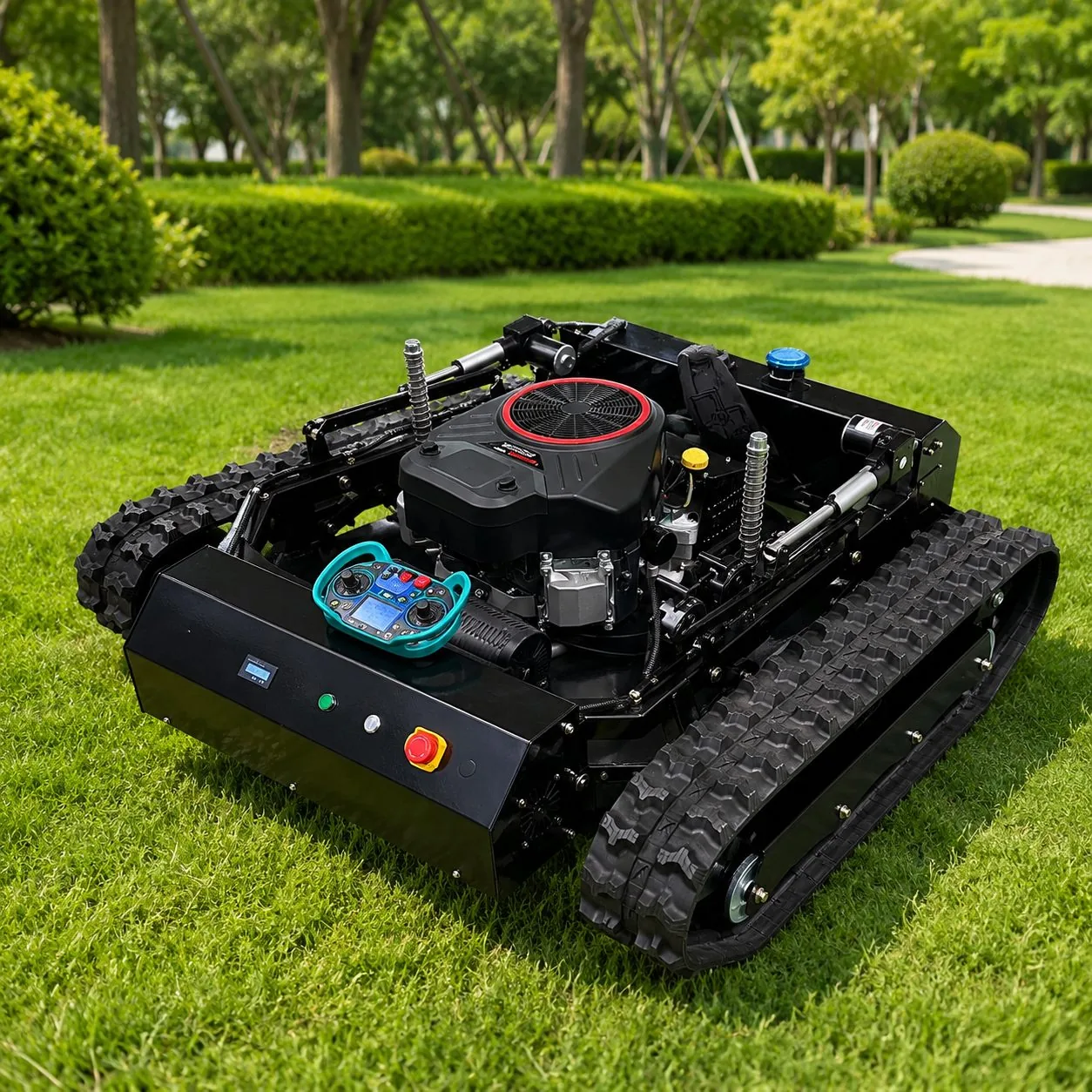 Remote controller on Tank Series tracked flail mower