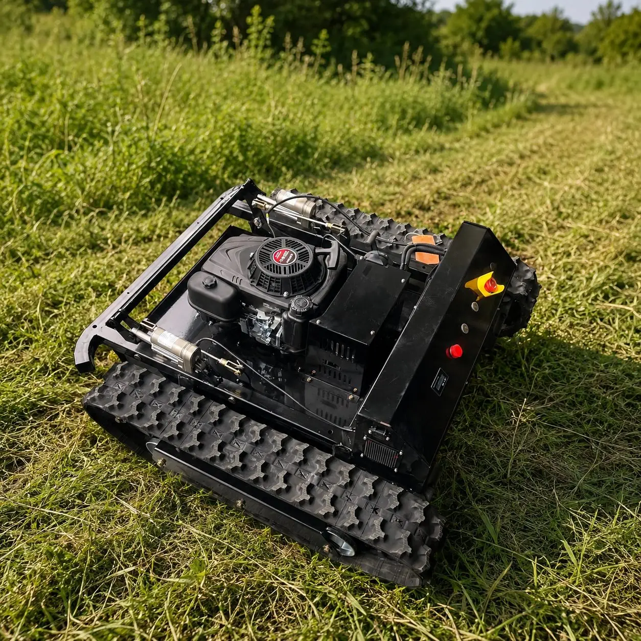 Tank Series rubber track drive for rough grass mowing
